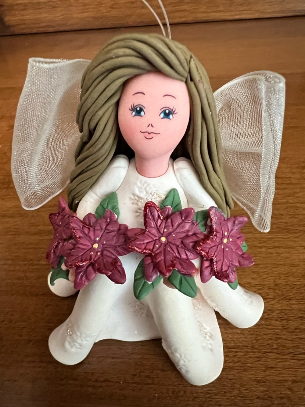 KNEEDED poinsettia angel Spirit of Christmas ornament Pavilion Gift  company